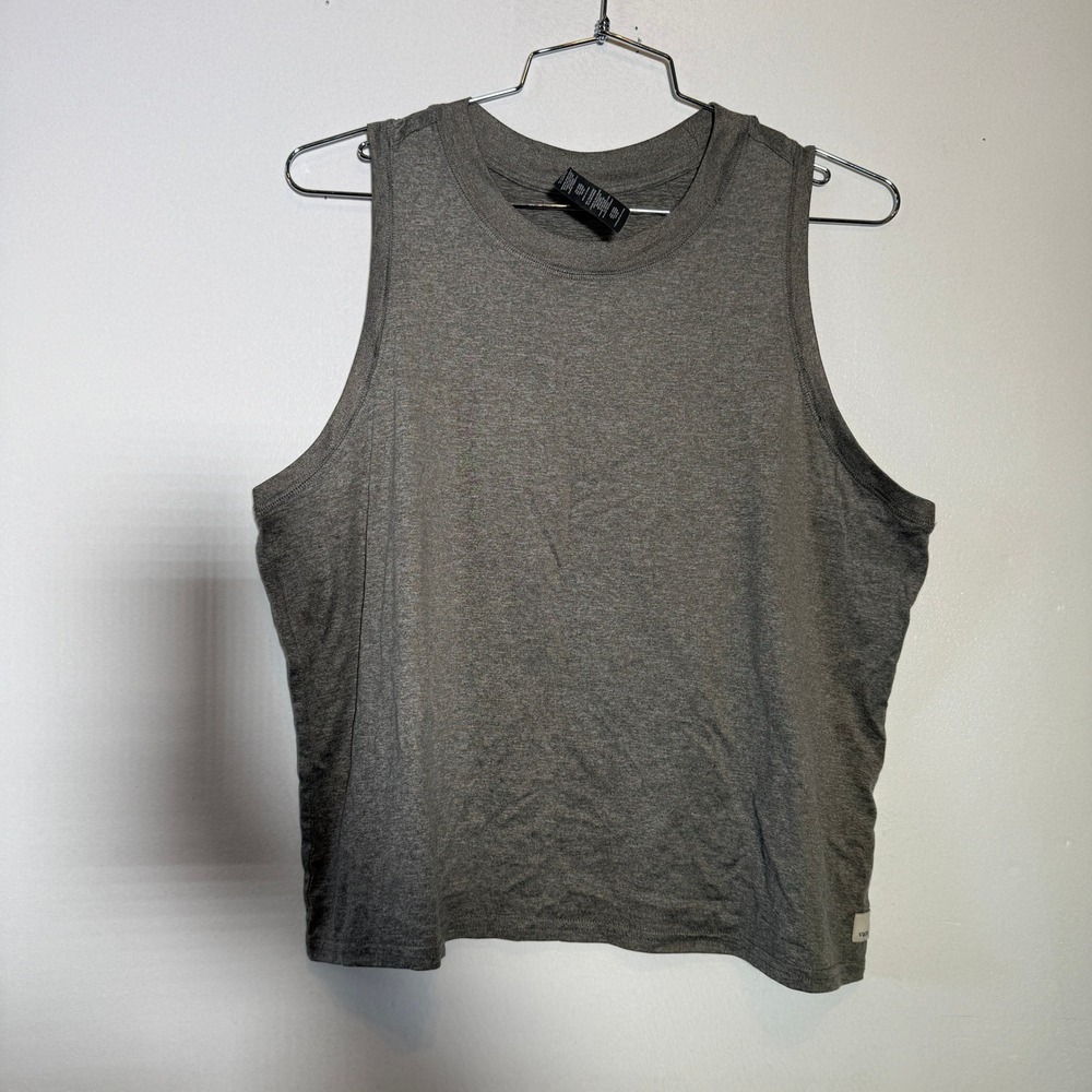 Vuori Energy Tank Top Womens Large Grey Excellent Heathered Cropped‎